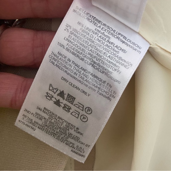 🛑SOLD Brooks Brothers Women’s Beige Linen Blend Single Breasted Blazer - Picture 11 of 12